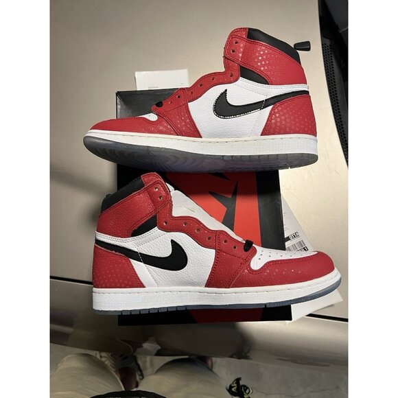 Jordan 1 Spider-Man Origin Story  555088602 Size 10.5 New/ tried on (Yellowing) - Picture 2 of 11